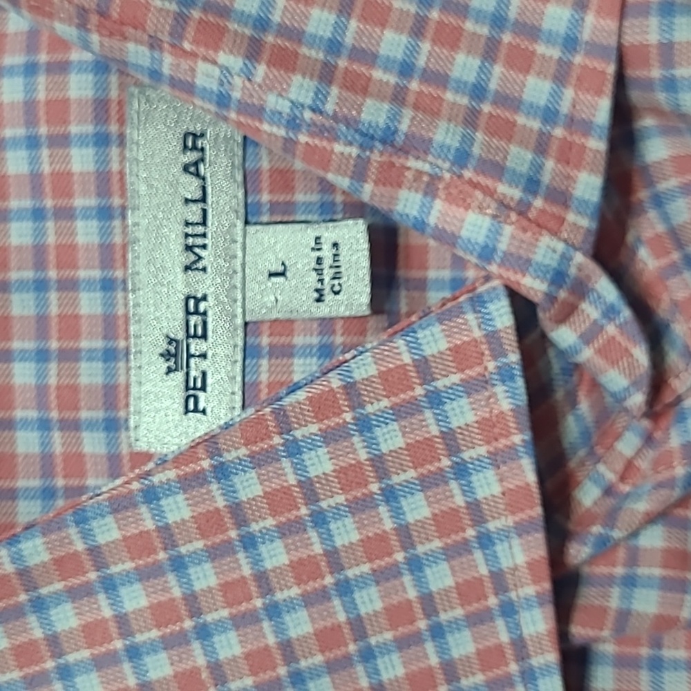 Peter Millar Summer Long Sleeve Button Down Shirt Size Large - Picture 6 of 8